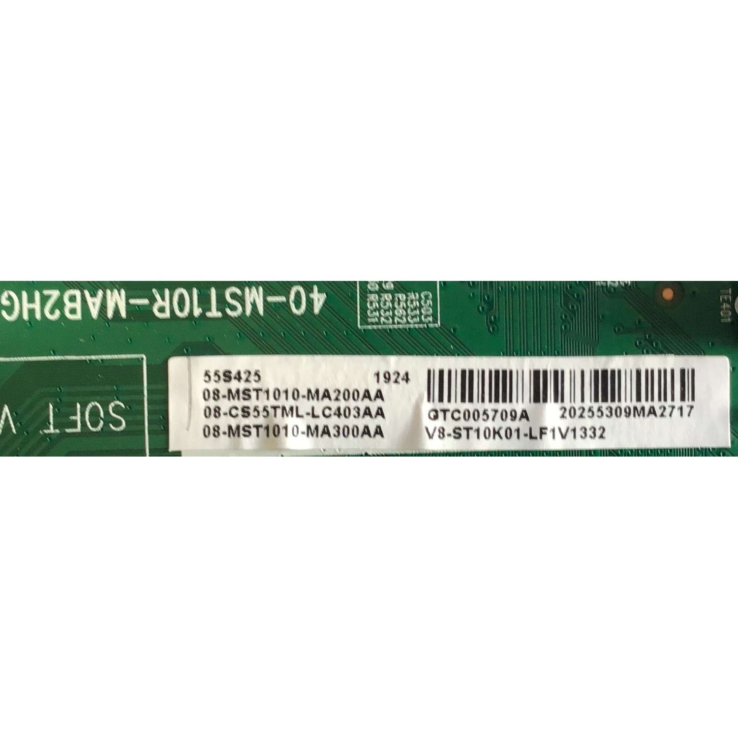 KIT DE TARJETAS PARA TV TCL / MAIN 08-CS55TML-LC403AA / 40-MST10R-MAB2HG / 40-MS22R1-MAA2HG / FUENTE 08-L12NLA2-PW200AA / L12NW / L12NH / PANEL LVU550NDEL CD9W23 / MODELO 55S425 LDAA - Imagen 2